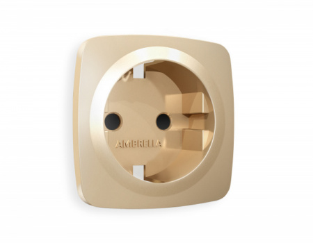 AMBRELLA Лицевая панель OMEGA Шампань для электр. роз. с/з со шт. QUANT