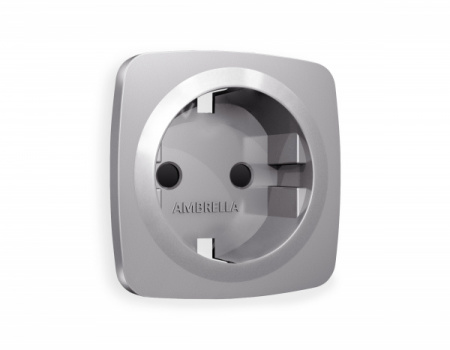 AMBRELLA Лицевая панель OMEGA Сталь мат. для электр. роз. с/з со шт. QUANT