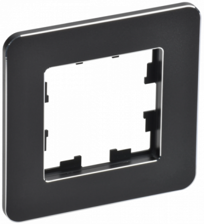 IEK BRITE DECOR Черный матовый металл скругл.угол Рамка 1-м РУ-1-1-Бр RE