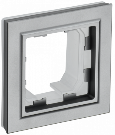 IEK BRITE BASE Сталь Рамка 1-м IP44 РУ-1-БрС-44