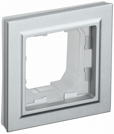 IEK BRITE BASE Алюминий Рамка 1-м IP44 РУ-1-БрА-44
