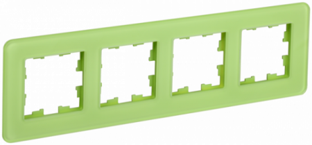 IEK BRITE DECOR Эко грин стекло скругл.угол Рамка 4-м РУ-4-2-Бр RE