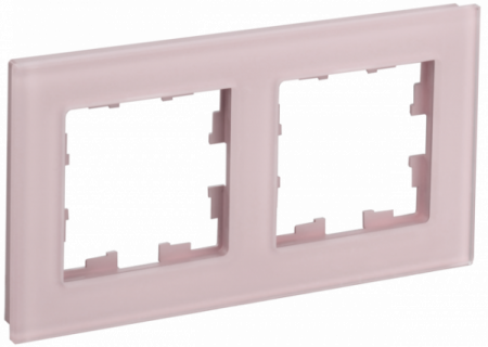 IEK BRITE DECOR Розовый матовый стекло Рамка 2-м РУ-2-2-Бр
