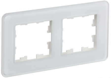 IEK BRITE DECOR Белый стекло скругл.угол Рамка 2-м РУ-2-2-Бр RE
