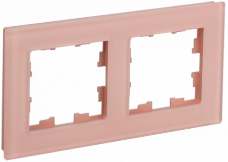 IEK BRITE DECOR Персик матовый стекло Рамка 2-м РУ-2-2-БрП