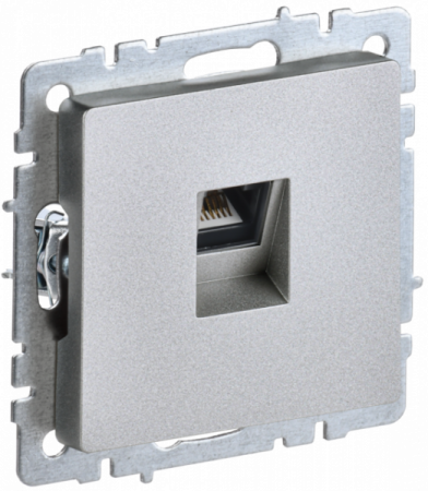 IEK BRITE BASE Алюминий Розетка комп RJ45 кат.5E РК10-БрА