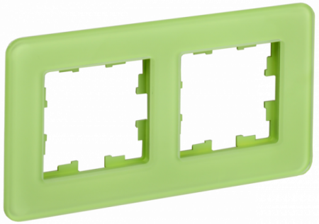 IEK BRITE DECOR Эко грин стекло скругл.угол Рамка 2-м РУ-2-2-Бр RE