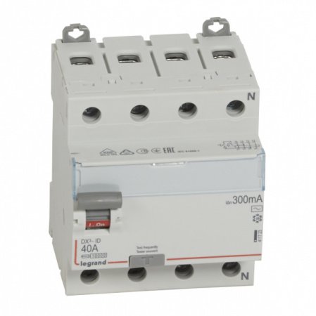 Legrand DX3 УЗО 4P 40А AC 300мА N справа