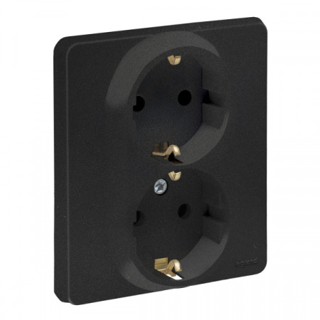 Legrand INSPIRIA Антрацит Розетка 2 x 2К+З - немецкий стандарт - 16 А - 250 В