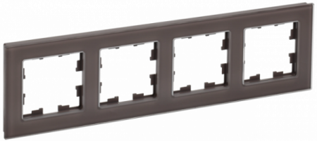 IEK BRITE DECOR Темн.бронза глянц стекло Рамка 4-м РУ-4-2-БрТБ
