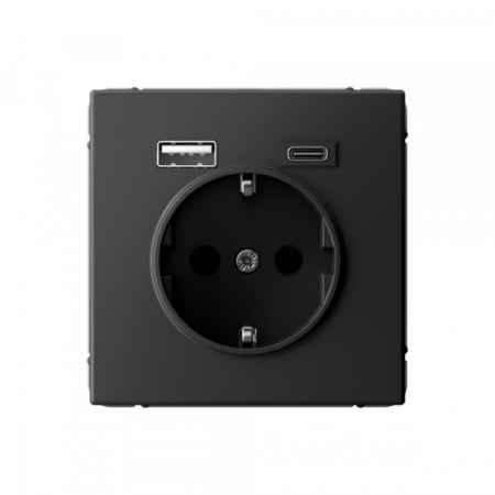 SE ArtGallery Базальт Розетка 16А с 2 USB A+C, 5В/2,4А/3,0А, 2х5В/1,5А, механизм