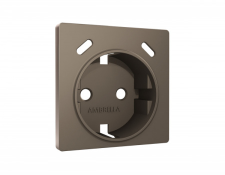 AMBRELLA Лицевая панель ALFA Темная бронза мат. для роз. с/з со шторками 2USB C+C QUANT
