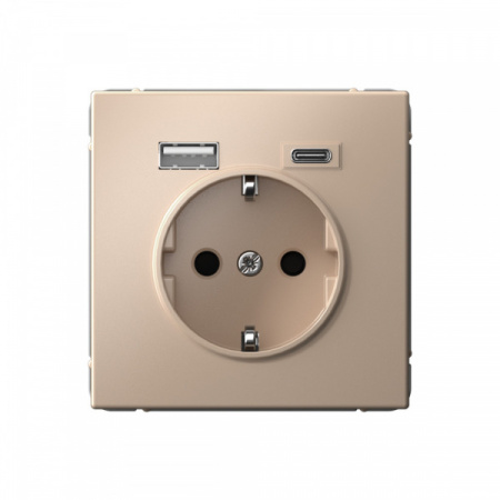 SE ArtGallery Песочный Розетка 16А с 2 USB A+C, 5В/2,4А/3,0А, 2х5В/1,5А, механизм