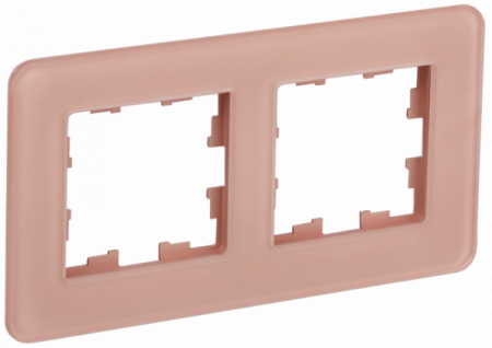 IEK BRITE DECOR Дымчатый стекло скругл.угол Рамка 2-м РУ-2-2-Бр RE