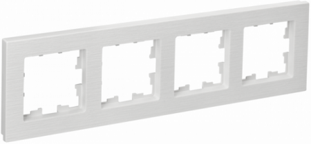 IEK BRITE DECOR Белый рифленый Рамка 4-м РУ-4-Бр