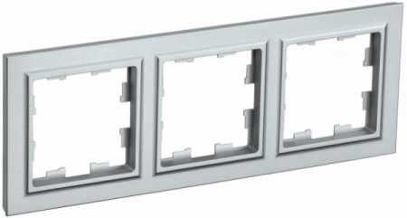 IEK BRITE BASE Алюминий Рамка 3-м РУ-3-БрА