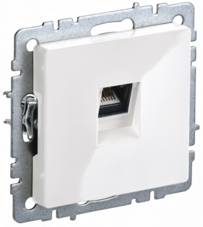 IEK BRITE BASE Белый Розетка комп. RJ45 кат.5E РК10-БрБ