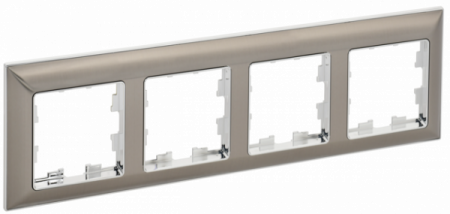 IEK BRITE DECOR Xром/никель Рамка 4-мест. РУ-4-Бр