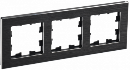 IEK BRITE DECOR Черный металл Рамка 3-м РУ-3-1-БрЧ