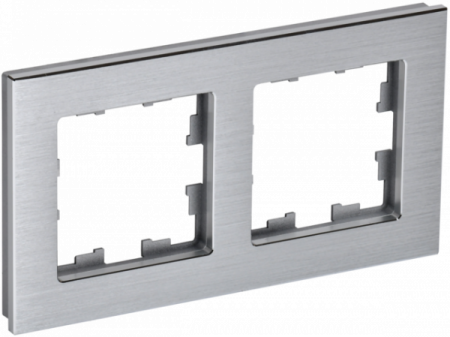 IEK BRITE DECOR Алюминий металл Рамка 2-м РУ-2-1-БрА