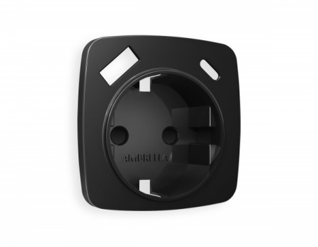 AMBRELLA Лицевая панель OMEGA Черный мат. для электр. роз. с/з со шт. 2USB A+C QUANT