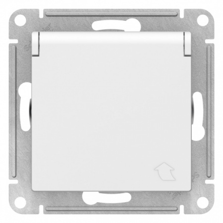 SE AtlasDesign Лотос Розетка с/з со шторками с крышкой, 16А, IP20, механизм
