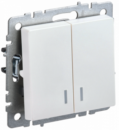 IEK BRITE BASE Жемчуг Выключ. 2-кл с индик 10А ВС10-2-1-БрЖ