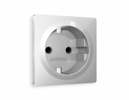 AMBRELLA Лицевая панель ALFA Серебро глянец для электр. роз. с/з со шт. QUANT