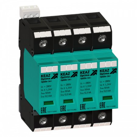 КЭАЗ Ограничитель импульсных перенапряжений (УЗИП) OptiDin OM-I-4-280/12,5/S