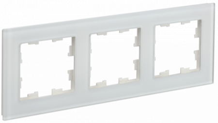 IEK BRITE DECOR Белый матовый стекло Рамка 3-м РУ-3-2-Бр