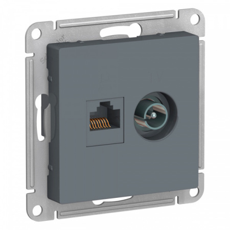 SE AtlasDesign Грифель Розетка двойная комп+ТВ, RJ45+TV, кат.5E, механизм