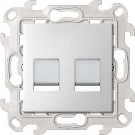 Simon 24 Алюминий Розетка для передачи данных 2xRJ45 Cat.5e UTP
                    