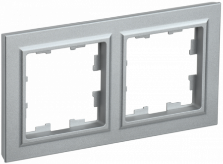 IEK BRITE BASE Алюминий Рамка 2-м РУ-2-БрА