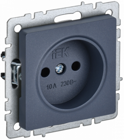 IEK BRITE BASE Маренго Розетка 1-м б/з без защ штор 10А РС10-1-0-БрМ