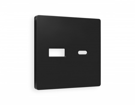 AMBRELLA Лицевая панель ALFA Черный мат. для роз. 2USB тип A+C QUANT