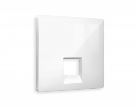 AMBRELLA Лицевая панель ALFA Белый глянец для компьютерной/телеф. роз. RJ-45/RJ-11 QUANT