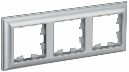 IEK BRITE DECOR Алюминий 3D-форма Рамка 3-м РУ-3-Бр