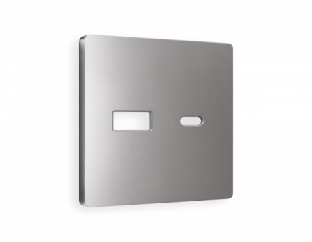 AMBRELLA Лицевая панель ALFA Сталь мат. для роз. 2USB тип A+C QUANT