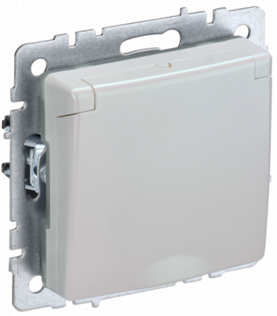 IEK BRITE BASE Жемчуг Розетка 1-м с/з с защ штор и крышк 16А IP20 РСбш10-3-БрЖ