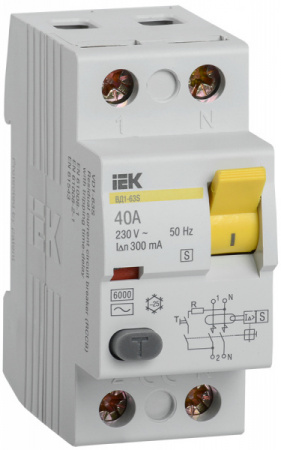 IEK Выключатель дифференциальный ВД1-63S 2Р 40А 300мА