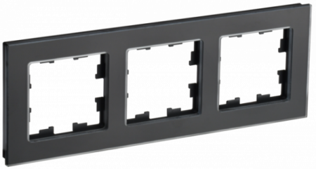 IEK BRITE DECOR Черный матовый стекло Рамка 3-м РУ-3-2-Бр