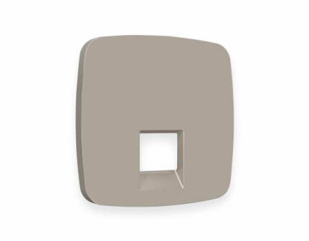 AMBRELLA Лицевая панель OMEGA Серо-бежевый мат. для компьютерной/телеф. роз. RJ-45/RJ-11 QUANT