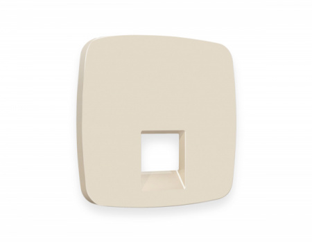 AMBRELLA Лицевая панель OMEGA Бежевый мат. для компьютерной/телеф. роз. RJ-45/RJ-11 QUANT