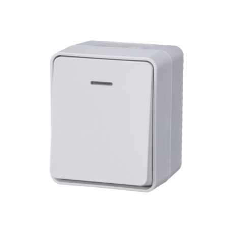 SE AtlasDesign Profi54 Наруж Белый Выключатель 1-клавишный с подсветкой 10 АХ IP54