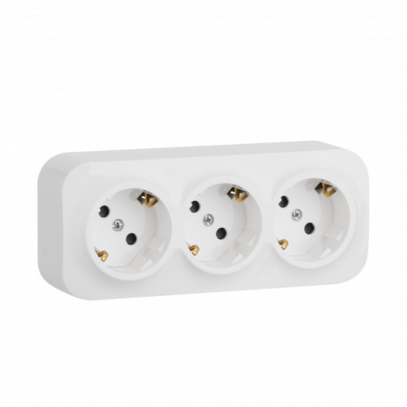 Legrand Quteo Белый Розетка 3-я с/з с шинами