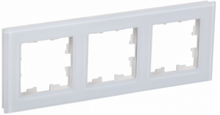 IEK BRITE DECOR Белый глянец стекло Рамка 3-м РУ-3-2-БрБ