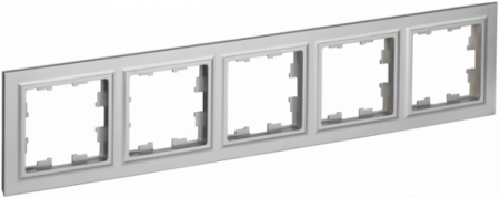IEK BRITE BASE Алюминий Рамка 5-м РУ-5-БрА