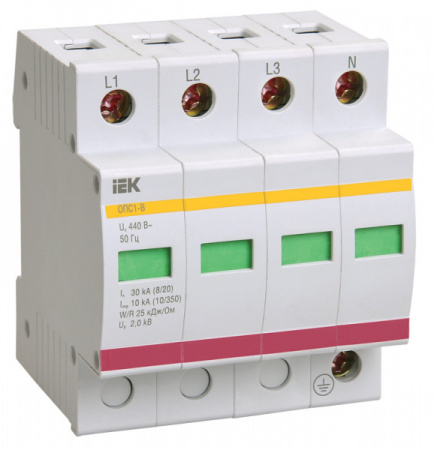 IEK Ограничитель имп. перенапр. ОПС1-C 4Р In=20kA Un=400B Im=40kA