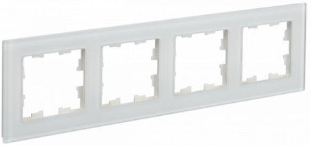 IEK BRITE DECOR Белый матовый стекло Рамка 4-м РУ-4-2-Бр