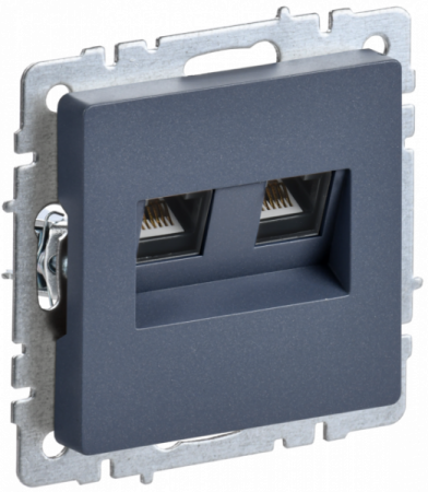 IEK BRITE BASE Маренго Розетка компьютерная двойная RJ45 кат.5E РК10-2-БрМ